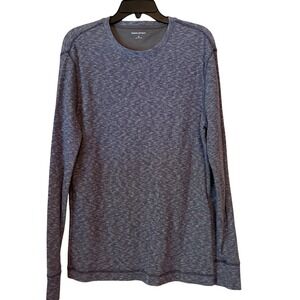 Banana Republic Men's Thermal Waffle Long‎ Sleeve Crew Neck T-Shirt Blue Medium